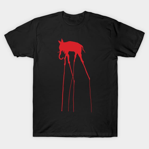 Salvador Dali Elephant Minimal Artwork Cutout T-Shirt by isstgeschichte